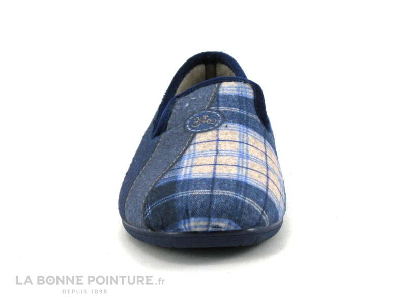 Zels 7023 Marino - Ecossais - Charentaise Bleu Marine Homme 2 Zels 7023 Marino - Ecossais - Charentaise Bleu Marine Homme â Image 2