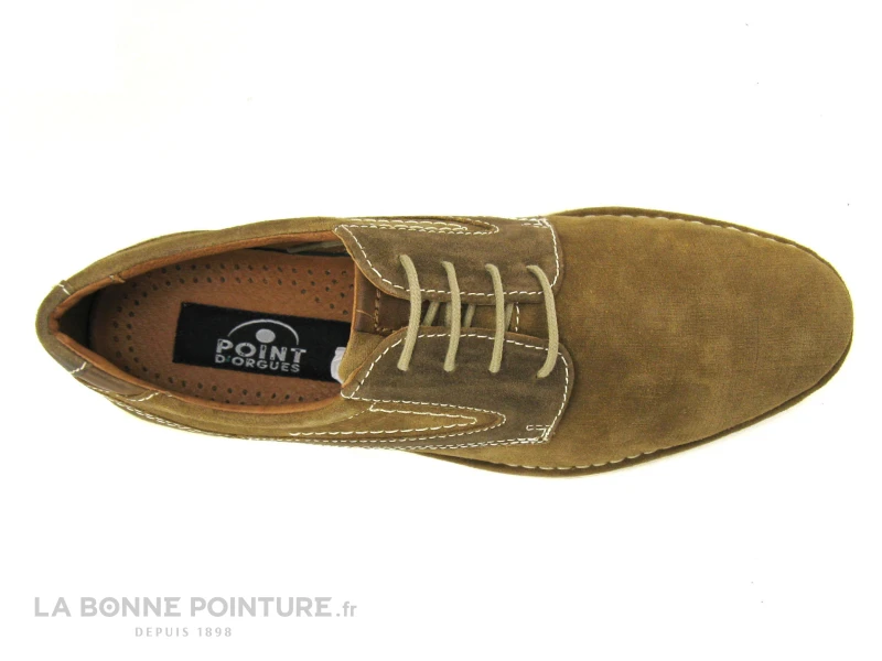 Point D Orgues POFO Beige Fonce - Chaussure Derbi Homme 6 Point D Orgues POFO Beige Fonce - Chaussure Derbi Homme – Image 6