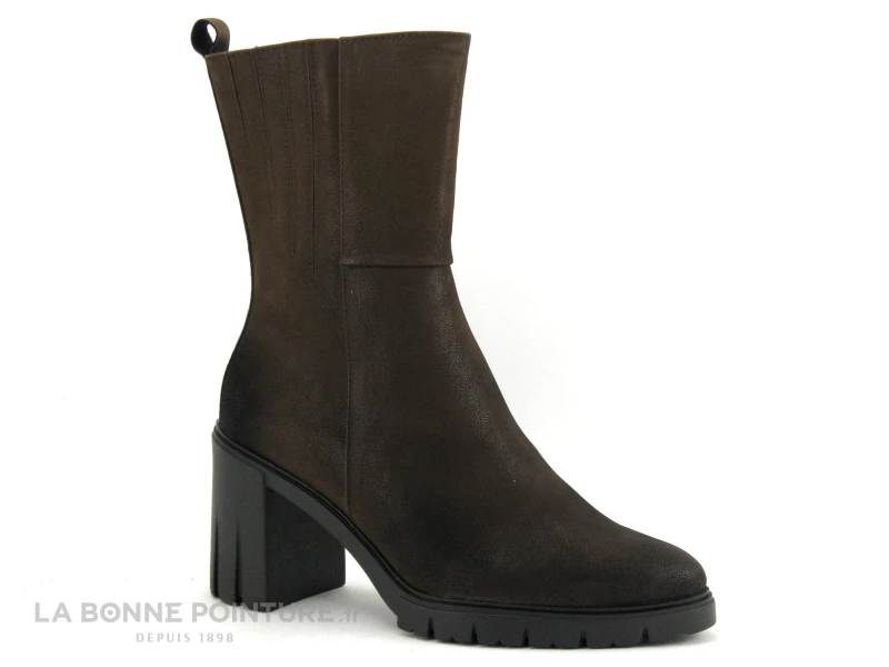 Marco Tozzi 2-25471-29 Marron Cafe - Bottine Talon Haut Et Large 1 Marco Tozzi 2-25471-29 Marron Cafe - Bottine Talon Haut Et Large