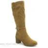The Divine Factory QL4722 Beige - Botte Femme - Talon Bloc
