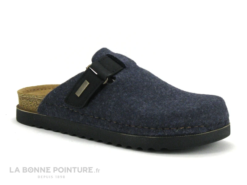 Ouf MORAVIE Marine - Pantoufle Sabot Femme En Feutre Recycle 1 Ouf MORAVIE Marine - Pantoufle Sabot Femme En Feutre Recycle