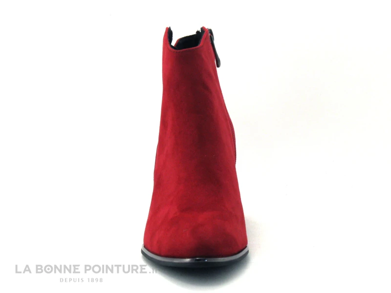 Marco Tozzi 2-25015-25 Red - Bottine Velours Rouge - Talon Large 2 Marco Tozzi 2-25015-25 Red - Bottine Velours Rouge - Talon Large – Image 2