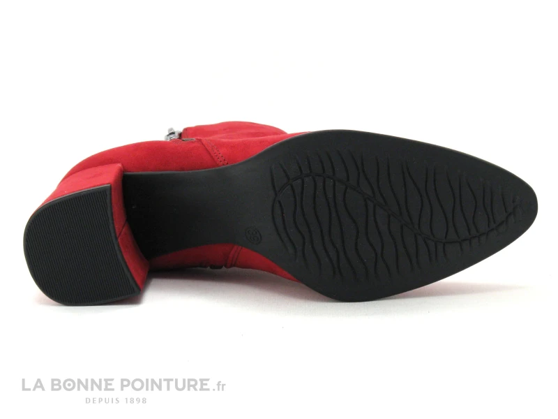 Marco Tozzi 2-25015-25 Red - Bottine Velours Rouge - Talon Large 7 Marco Tozzi 2-25015-25 Red - Bottine Velours Rouge - Talon Large – Image 7