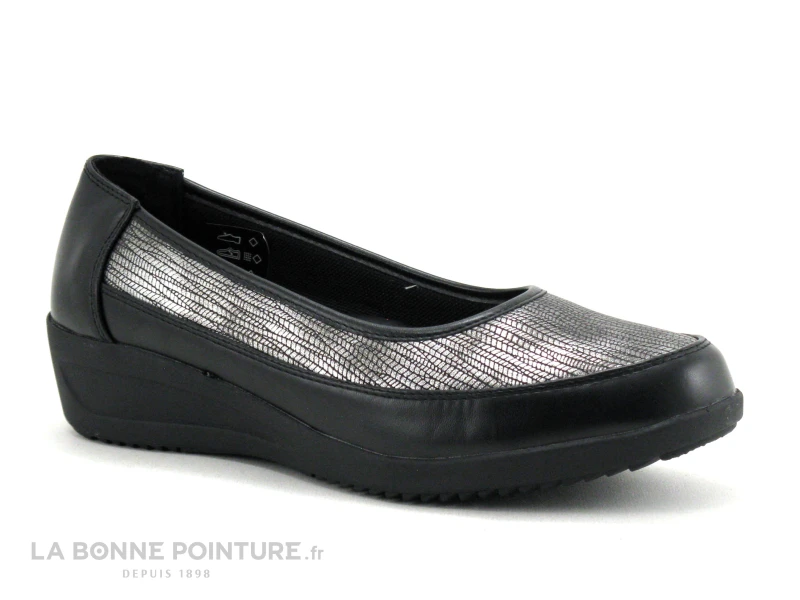 TopWay Comfort B777630 Black - Escapin Compense Noir Et Argent 1 TopWay Comfort B777630 Black - Escapin Compense Noir Et Argent