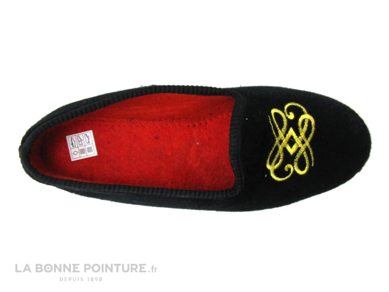 RYB 100 B1854 - Noir - Broderie Or - Chausson Compense Femme 2 RYB 100 B1854 - Noir - Broderie Or - Chausson Compense Femme – Image 2