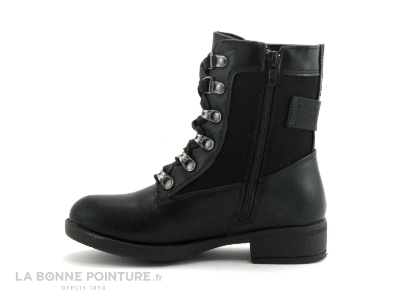Wipop DALLIA Noir - Bottillon Fille Lacet Et Zip 3 Wipop DALLIA Noir - Bottillon Fille Lacet Et Zip – Image 3