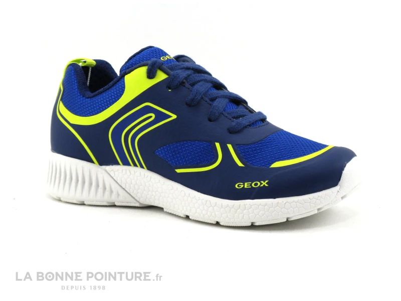 Geox SVETH J846PE Navy Lime - Lacet - Basket GARCON 1 Geox SVETH J846PE Navy Lime - Lacet - Basket GARCON