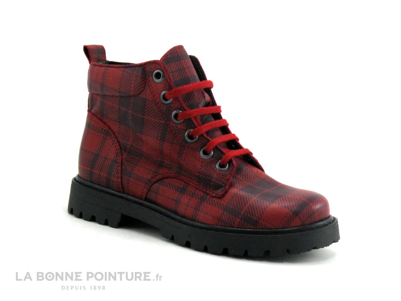 Bopy SIGMALA Rouge Ecossais - Boots Fille 5 Bopy SIGMALA Rouge Ecossais - Boots Fille – Image 5