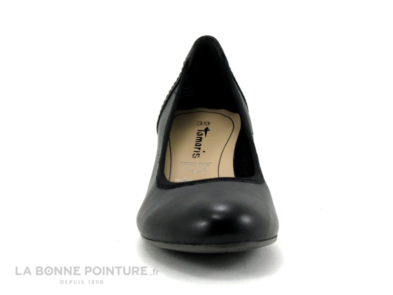 Tamaris 1-22320-20 Black - Escarpin Compense En Cuir Noir 2 Tamaris 1-22320-20 Black - Escarpin Compense En Cuir Noir â Image 2