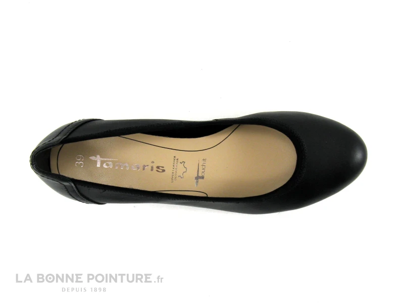 Tamaris 1-22320-20 Black - Escarpin Compense En Cuir Noir 6 Tamaris 1-22320-20 Black - Escarpin Compense En Cuir Noir â Image 6