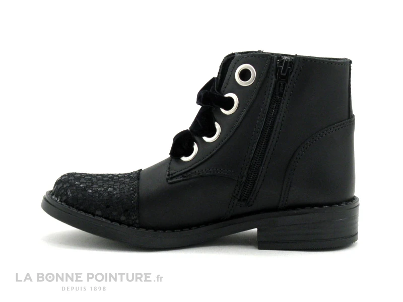 MKids MESALE MK2778D8IA - Noir - Lacet Velours - Boots Fille 3 MKids MESALE MK2778D8IA - Noir - Lacet Velours - Boots Fille – Image 3