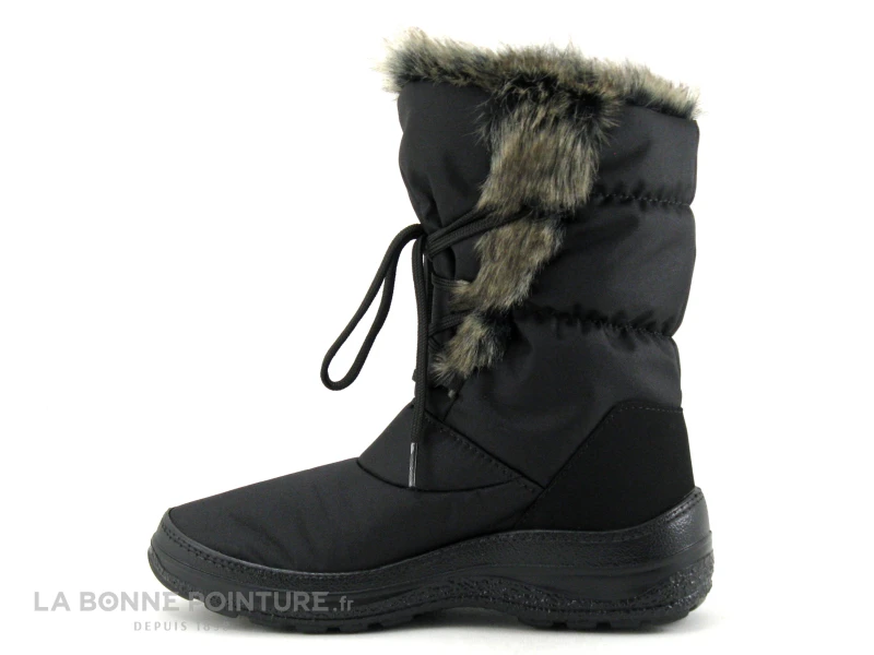 Antarctica 687 Noir - Fourrure Beige - Lacet - Botte Neige Femme 3 Antarctica 687 Noir - Fourrure Beige - Lacet - Botte Neige Femme – Image 3