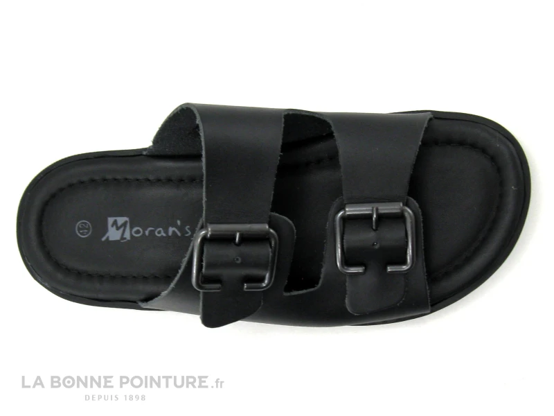 Morans POLARO Noir - Mule Homme Cuir Noir Avec Brides Reglables 3 Morans POLARO Noir - Mule Homme Cuir Noir Avec Brides Reglables – Image 3