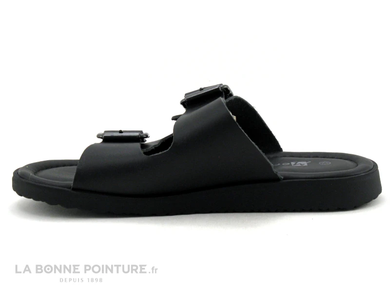 Morans POLARO Noir - Mule Homme Cuir Noir Avec Brides Reglables 2 Morans POLARO Noir - Mule Homme Cuir Noir Avec Brides Reglables – Image 2