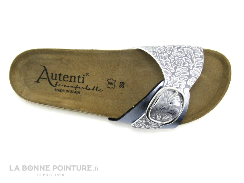 Autenti 689761 Gris Metal - Large Bride - Mule Femme 3 Autenti 689761 Gris Metal - Large Bride - Mule Femme – Image 3