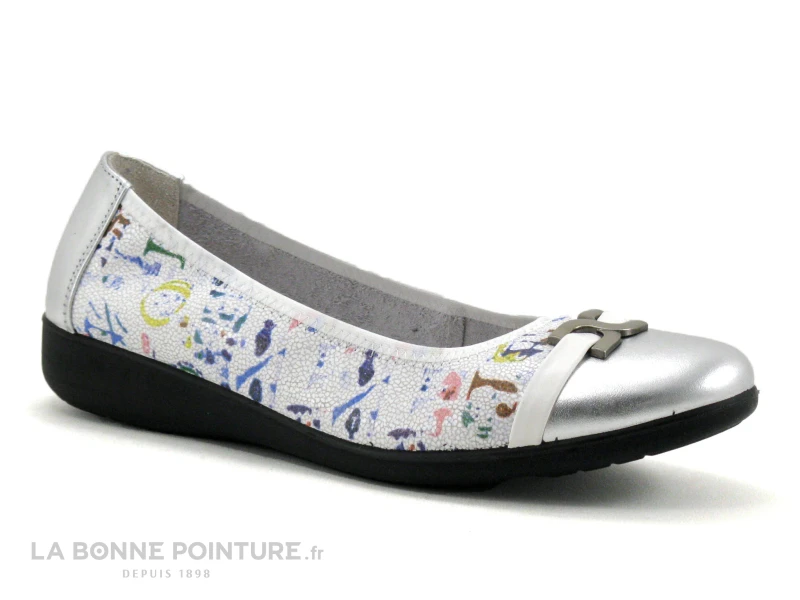 Inea INDIRA Argent Multi - Ballerine Fantaisie Femme 1 Inea INDIRA Argent Multi - Ballerine Fantaisie Femme