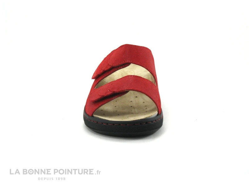 Semelflex GRAZIELLA Rouge - Mule Femme Cuir Rouge - 2 Velcros 2 Semelflex GRAZIELLA Rouge - Mule Femme Cuir Rouge - 2 Velcros â Image 2