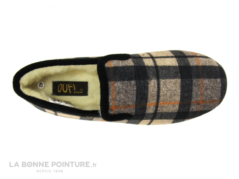 Ouf Broceliande CLARET Beige - Noir Orange - Charentaise Homme 3 Ouf Broceliande CLARET Beige - Noir Orange - Charentaise Homme – Image 3