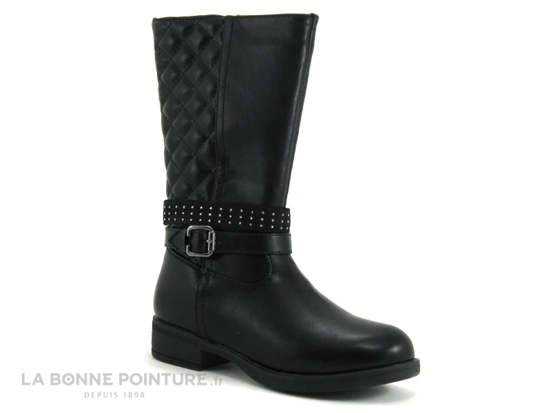 Wipop DELVIS Noir - Arriere Matelasse - Botte Fille 1 Wipop DELVIS Noir - Arriere Matelasse - Botte Fille