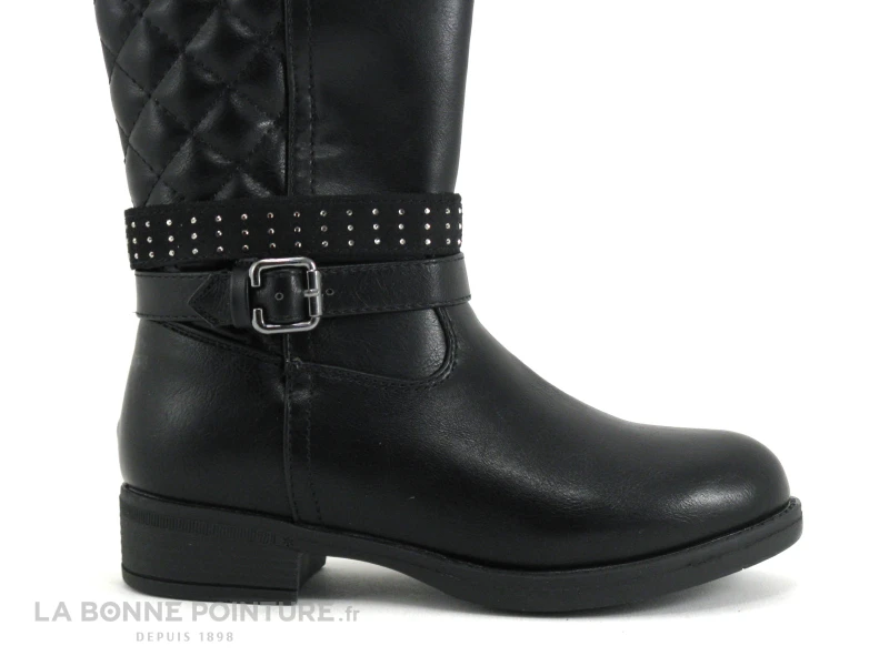 Wipop DELVIS Noir - Arriere Matelasse - Botte Fille 5 Wipop DELVIS Noir - Arriere Matelasse - Botte Fille – Image 5