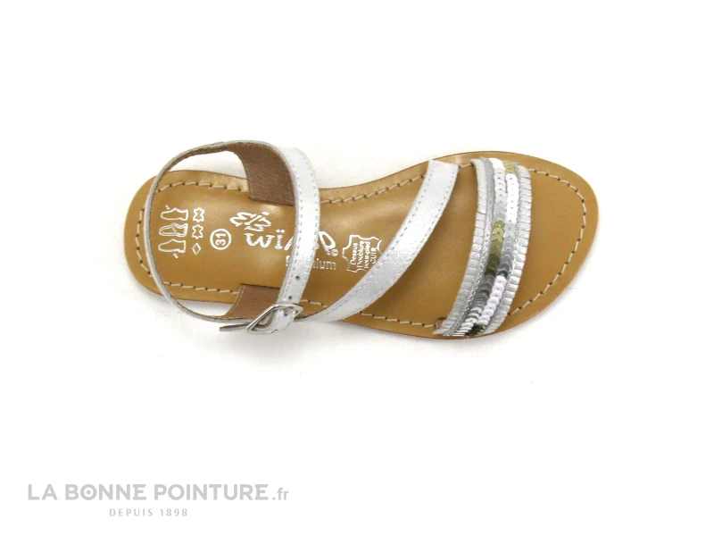 Wipop IBRE Argent - Nu-pieds Fille Brillant 3 Wipop IBRE Argent - Nu-pieds Fille Brillant – Image 3