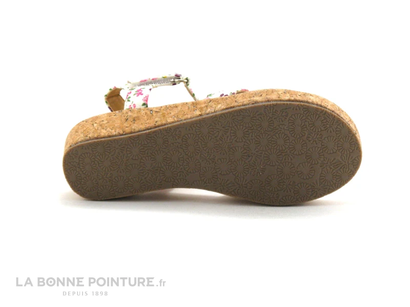Wipop KONY Blanc Rose - Toile Fleurie - Sandale Fille 4 Wipop KONY Blanc Rose - Toile Fleurie - Sandale Fille â Image 4