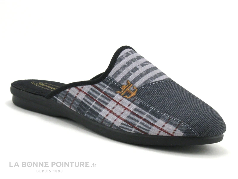 Semelflex MICKAEL Gris - Carreaux - Pantoufle Mule Homme 5 Semelflex MICKAEL Gris - Carreaux - Pantoufle Mule Homme â Image 5