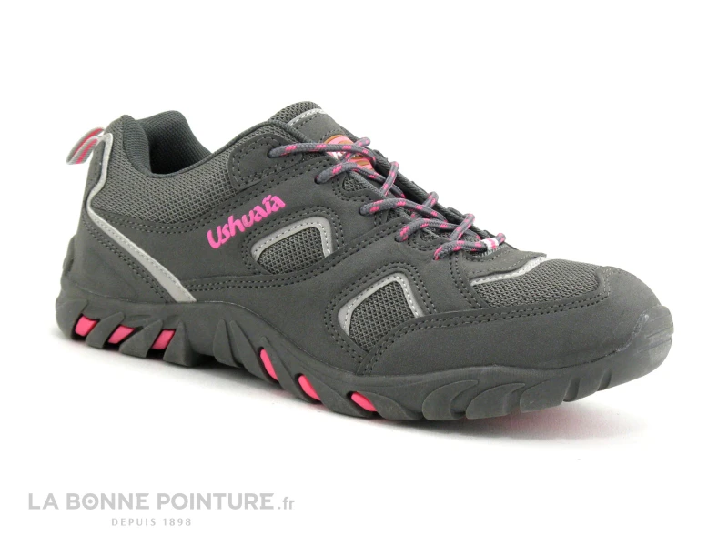 Ushuaia HUARAZ Gris Fonce Rose - Basket Randonnee Femme 5 Ushuaia HUARAZ Gris Fonce Rose - Basket Randonnee Femme – Image 5