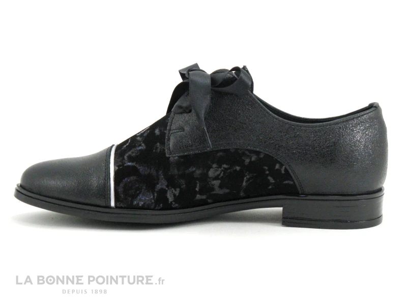 Mademoisel H 8057 Noir 2419 - Velours Imprime - Derby Femme 3 Mademoisel H 8057 Noir 2419 - Velours Imprime - Derby Femme â Image 3