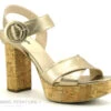 NeroGiardini E218632D - Sandale Plateforme Doree - Talon Haut
