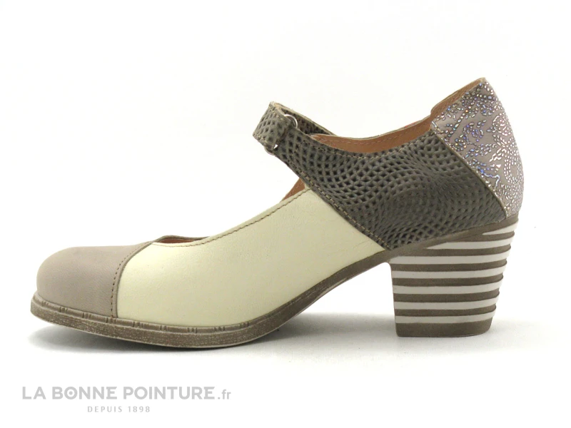 Alce Shoes 9809 Beige - Escarpin Petit Talon - Bride Velcro 3 Alce Shoes 9809 Beige - Escarpin Petit Talon - Bride Velcro â Image 3