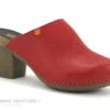 Jungla 7855 Rojo - Sabot Femme Cuir Rouge - Talon Haut