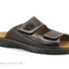 Orland 2050 Marron - Mule Homme En Cuir - Brides Velcro