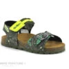 Kickers SOSTREET Kaki Jaune Imprime - Sandale Reglable GARCON