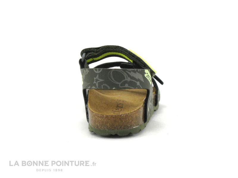 Kickers SOSTREET Kaki Jaune Imprime - Sandale Reglable GARCON 4 Kickers SOSTREET Kaki Jaune Imprime - Sandale Reglable GARCON â Image 4