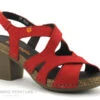 Jungla 8005 - Nu-pieds Femme En Cuir Rouge A Talon Haut