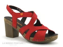 Jungla 8005 - Nu-pieds Femme En Cuir Rouge A Talon Haut