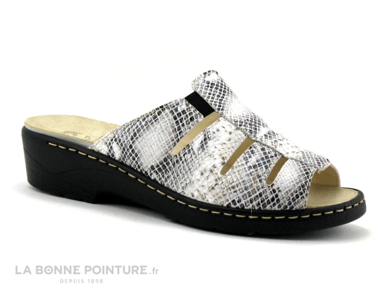 Pedi Girl DOMI AMO Off White - Reptile - Mule Serpent Femme 1 Pedi Girl DOMI AMO Off White - Reptile - Mule Serpent Femme