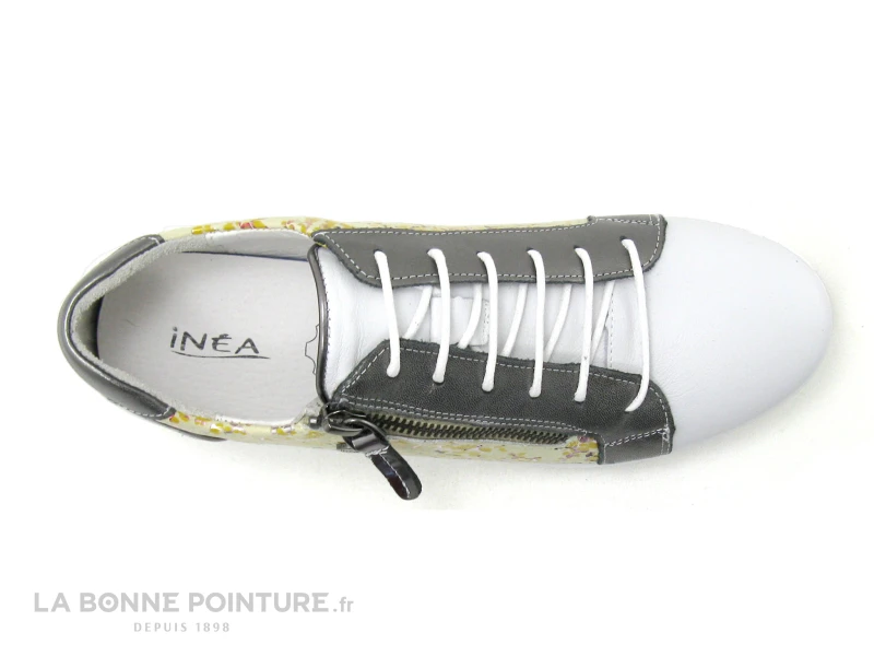 Inea FARFADET Blanc Jaune - Basket Femme Lacet Et Zip 6 Inea FARFADET Blanc Jaune - Basket Femme Lacet Et Zip â Image 6