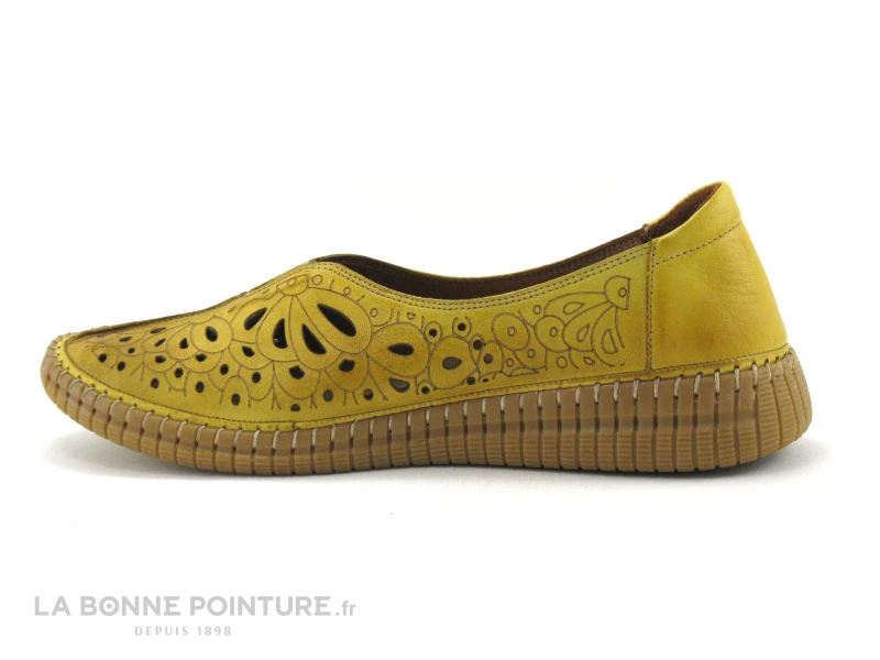 Karyoka RITA Jaune - Ballerine Perforee Femme Cuir Jaune 3 Karyoka RITA Jaune - Ballerine Perforee Femme Cuir Jaune â Image 3