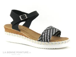 Morans TIRANA Noir Argent - Sandale Compensee