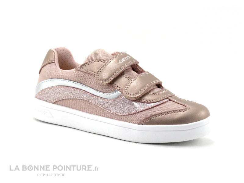 Geox DJROCK Rose - J154MC - Basket Fille Avec Brides Velcro 1 Geox DJROCK Rose - J154MC - Basket Fille Avec Brides Velcro