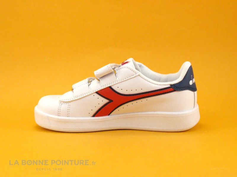 Diadora GAME P PS White Aurora Red - Basket Bleu Blanc Rouge - 2 Velcros 3 Diadora GAME P PS White Aurora Red - Basket Bleu Blanc Rouge - 2 Velcros â Image 3