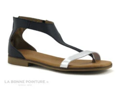 Jordana 3594 - Bleu Marine Et Argent - Sandale Femme Avec Zip -Optimal Chaussures Magasin cd24607c73b9e66c561f35ea11d5d5ef img 9959.jpg 171483